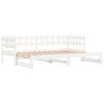 vidaXL Lit coulissant sans matelas blanc 2x(80x200) cm Bois massif