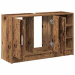 vidaXL Cabinet de salle de bain avec porte Bois Ancien 90 x 29 x 55 cm