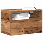 vidaXL Table de chevet murale vieux bois 45x26x28 5 cm