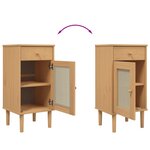 vidaXL Table de chevet SENJA aspect de rotin marron bois de pin massif