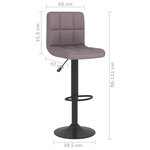 vidaXL Tabouret de bar Taupe Tissu