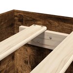vidaXL Cadre de lit chêne fumé 135x190 cm bois d'ingénierie