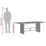vidaXL Table de jardin avec dessus en verre noir résine tressée
