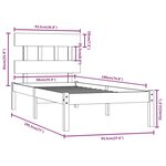vidaXL Cadre de lit Blanc Bois massif 90x190 cm Simple