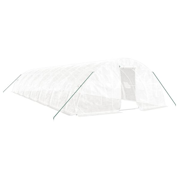 vidaXL Serre avec cadre en acier blanc 70 m² 14x5x2 3 m