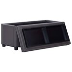 Pouf coffre banquette de rangement 87 5 cm similicuir gris 02_0010826