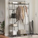 vidaXL Armoire Ouverte avec étagère Noir 100 x 43 x 188 cm Acier