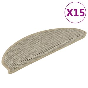 vidaXL Tapis d'escalier autocollants aspect sisal 15 Pièces 65x21x4 cm