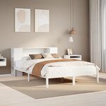 vidaXL Lit bibliothèque sans matelas blanc 160x200 cm bois pin massif