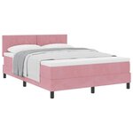vidaXL Lit à ressorts avec matelas Rose 160 x 200 cm Velours