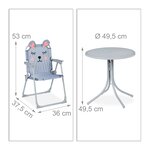 Salon de jardin enfant mobilisable extérieur 53 x 49 5 x 87 5 cm design original pratique en plastique bleu 13_0007793