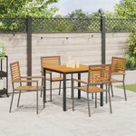 vidaXL Set de salle à manger jardin 3 pièces Gris Métal et bois Moyen