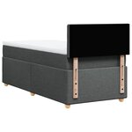 vidaXL Sommier à lattes de lit avec matelas Gris foncé 90x200 cm Tissu