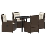Ensemble de salle à manger de jardin vidaXL 5 pièces en rotin poly marron