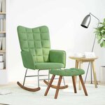 vidaXL Chaise à bascule avec repose-pied vert clair velours