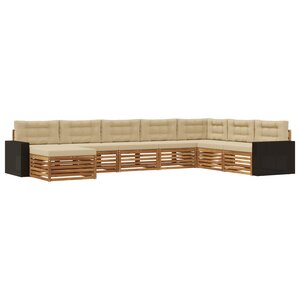 vidaXL Ensemble de canapés d'extérieur 8 pc Naturel et Beige