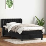 vidaXL Sommier à lattes de lit avec matelas noir 90x220 cm velours