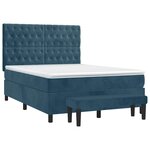 vidaXL Sommier à lattes de lit et matelas Bleu foncé 140x200cm Velours