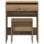 vidaXL Coiffeuse chêne artisanal 60 x 40 x 75 cm Bois d'ingénierie
