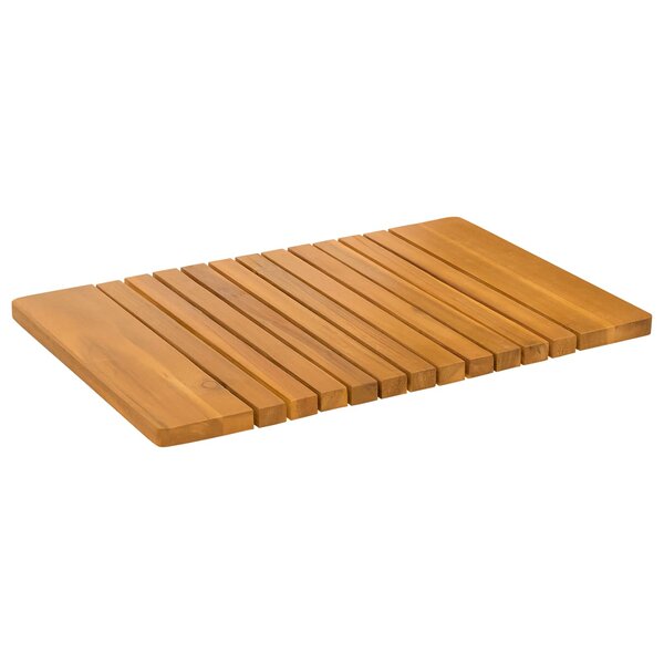 vidaXL Tapis de bain Uni Marron 59 x 40 cm bois