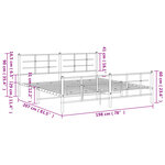 vidaXL Cadre de lit métal sans matelas avec pied de lit noir 193x203cm