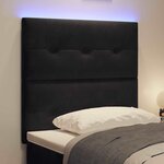 vidaXL Tête de lit avec des lumières à LED Noir 100 cm Velours