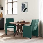 vidaXL Chaises de Salle à Manger avec Roues 2 Pièces Vert foncé