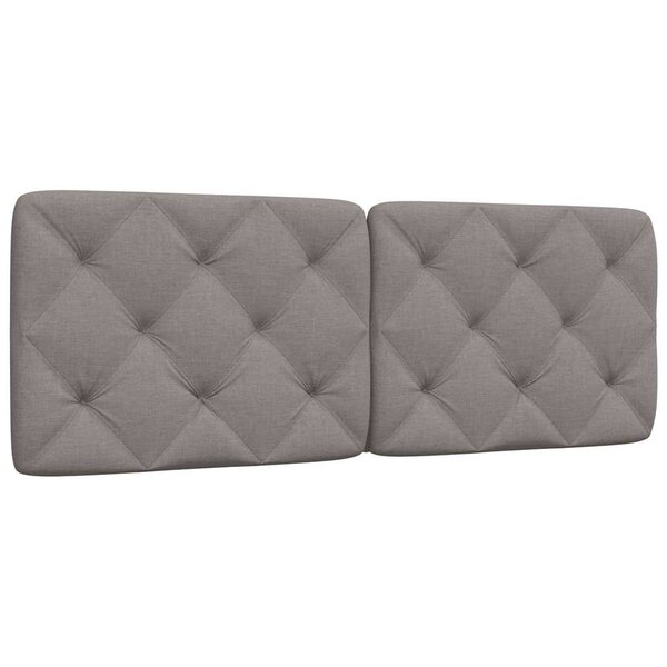 vidaXL Coussin de tête de lit taupe 140 cm tissu