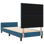 vidaXL Lit à ressorts avec tête de lit Bleu foncé 90 x 190 cm Velours