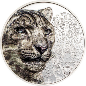 Pièce de monnaie en Argent 500 Togrog g 31.1 (1 oz) Millésime 2024 Wild Mongolia SNOW LEOPARD