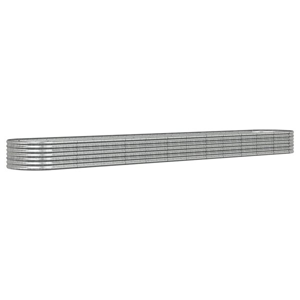 vidaXL Lit surélevé de jardin Acier enduit de poudre Argenté