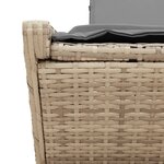 vidaXL Chaise longue double avec coussins beige résine tressée