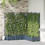 vidaXL Jardinière avec treillis 5 Pièces Grise 120x120x125 5 cm