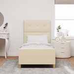 vidaXL Lit Créme 100x200 cm en Tissu