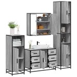 vidaXL Ensemble de meubles de salle de bain 4 Pièces sonoma gris