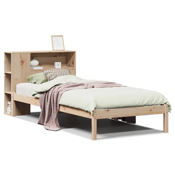 vidaXL Lit bibliothèque sans matelas 75x190 cm bois de pin massif