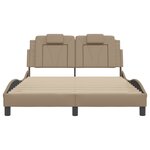 vidaXL Cadre de lit avec tête de lit Cappuccino 140x190 cm Similicuir