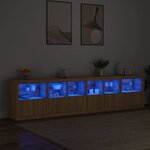 vidaXL Buffet avec lumières LED chêne sonoma 283x37x67 cm