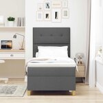 vidaXL Lit à ressorts avec matelas Gris foncé 80 x 200 cm tissu