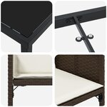 vidaXL Ensemble de jardin 5 pièces avec coussins Marron Rotin Synthétique