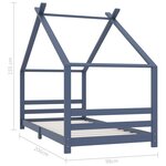 vidaXL Cadre de lit d'enfant Gris Bois de pin massif 90x200 cm