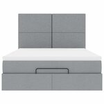 VidaXL Cadre de lit ottoman et matelas gris clair 140x190 cm tissu