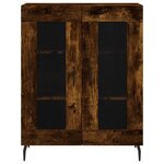 vidaXL Buffet haut Chêne fumé 69 5x34x180 cm Bois d'ingénierie