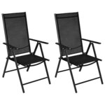 vidaXL Mobilier de bistro 3 Pièces Aluminium et textilène Noir