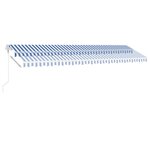 vidaXL Auvent automatique sur pied 600x300 cm Bleu/Blanc