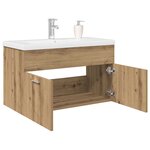 vidaXL Meuble lavabo avec bassin et robinet intégrés chêne artisanal