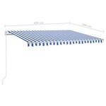 Vidaxl auvent manuel rétractable avec led 450x300 cm bleu et blanc