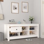 vidaXL Armoire à chaussures Blanc 110x38x45 5 cm Bois de pin massif