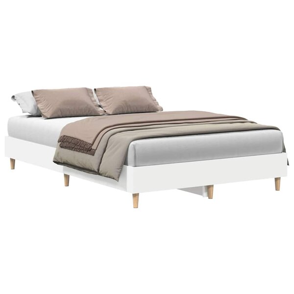 vidaXL Cadre de lit sans matelas blanc 120x190 cm bois d'ingénierie