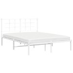vidaXL Cadre de lit métal avec tête de lit blanc 140x200 cm